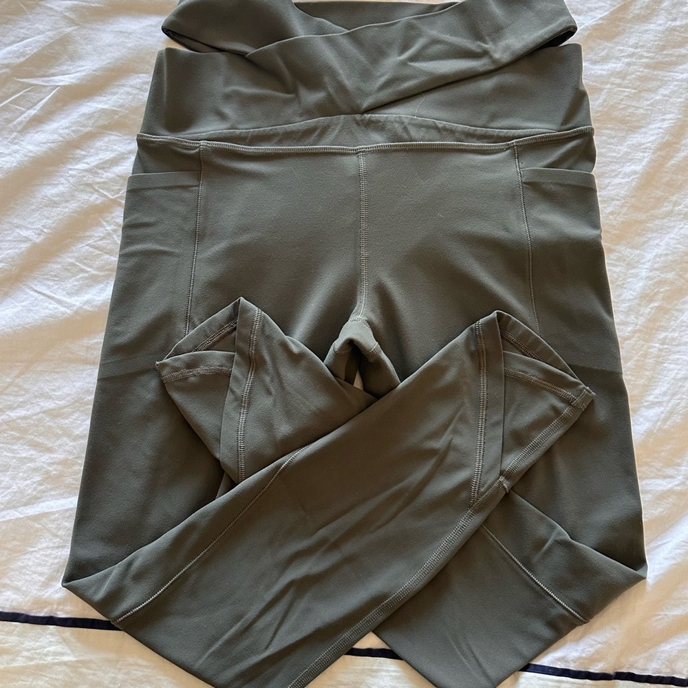 Athleta Olive Green Salutation Stash Leggings - image 3